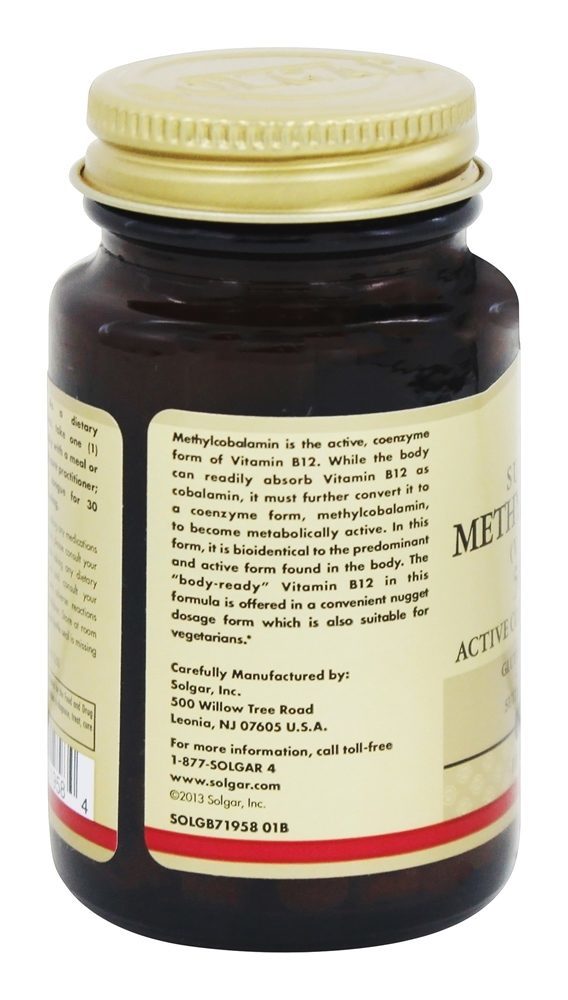Metilcobalamina Vitamina B12 Sublingual 5000 mcg. - 30 Pepita (s) Solgar - Imagem 4