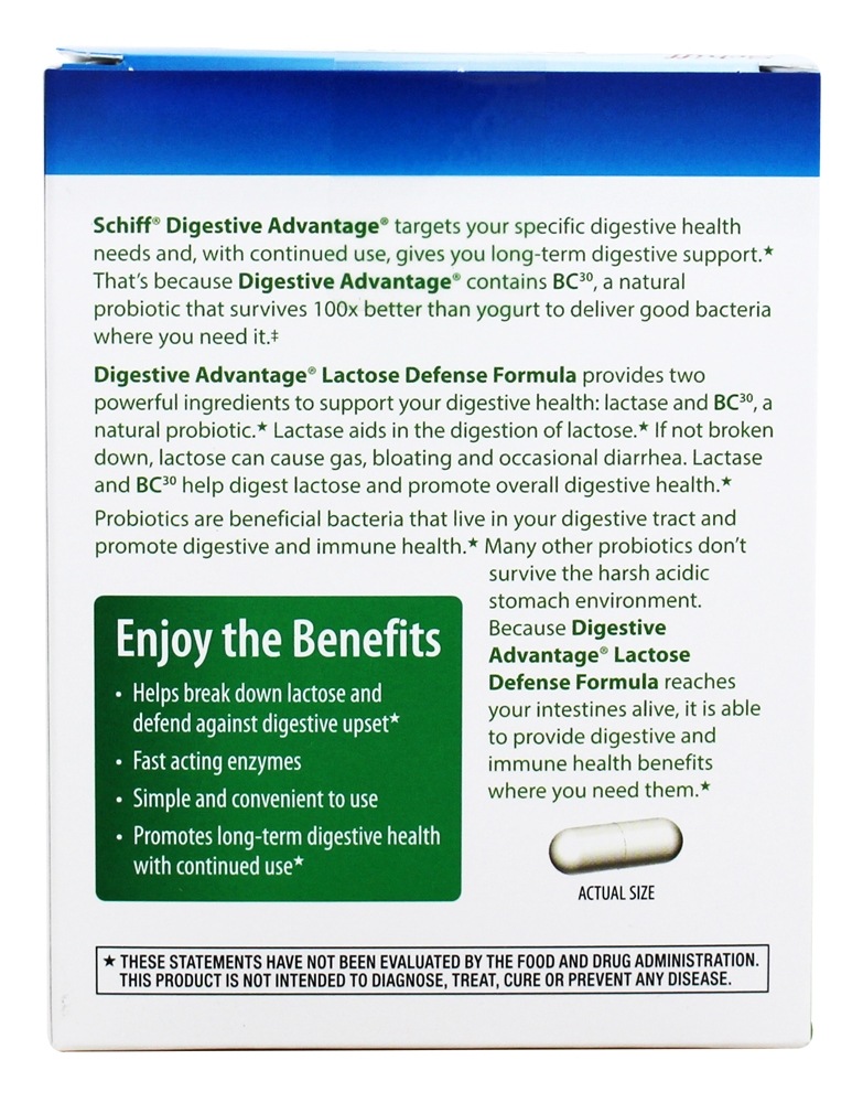 Digestive Advantage Fórmula de Defesa Contra a Lactose - Cápsulas 32 Schiff - Imagem 3