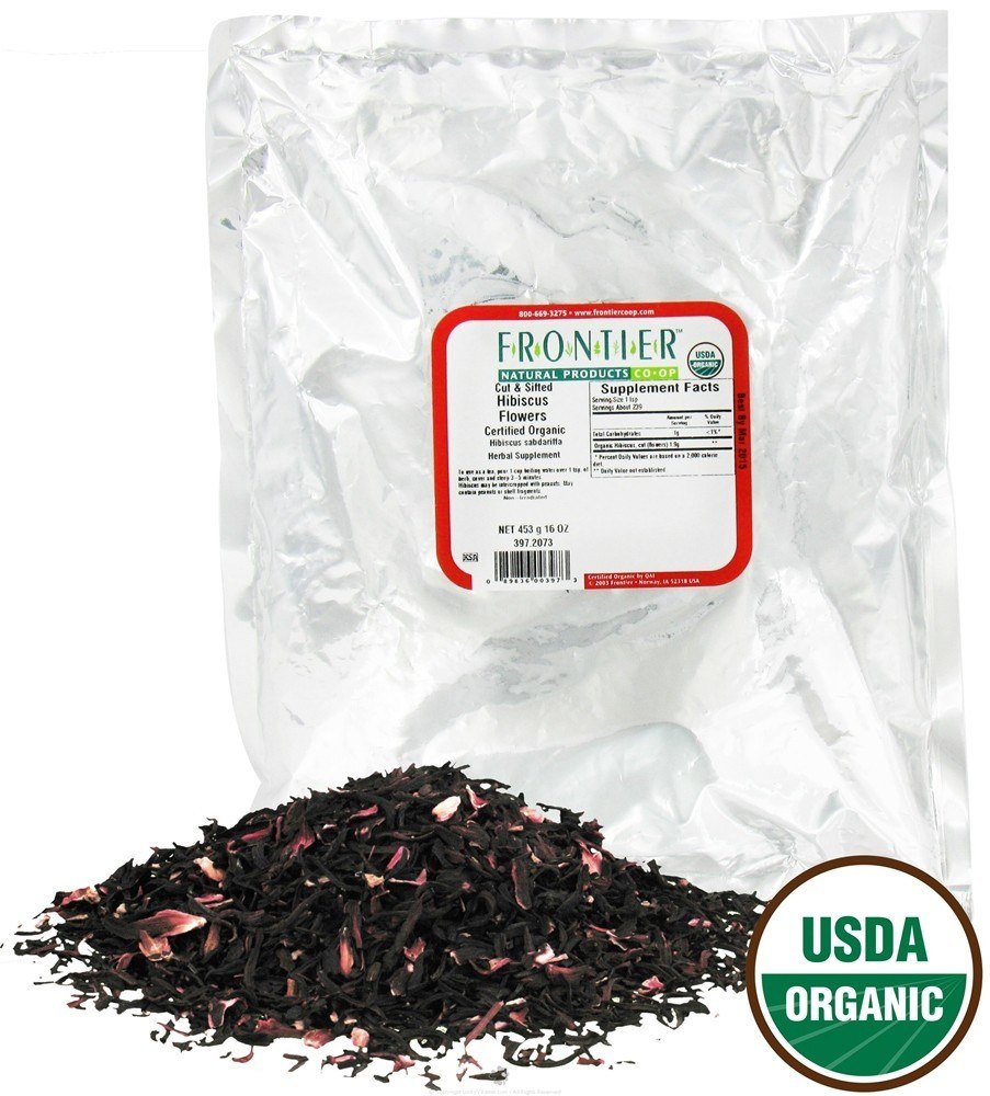 Flor de Hibisco Cortada e Peneirada Orgânica - 1 lb. Frontier Natural Products - Imagem 2
