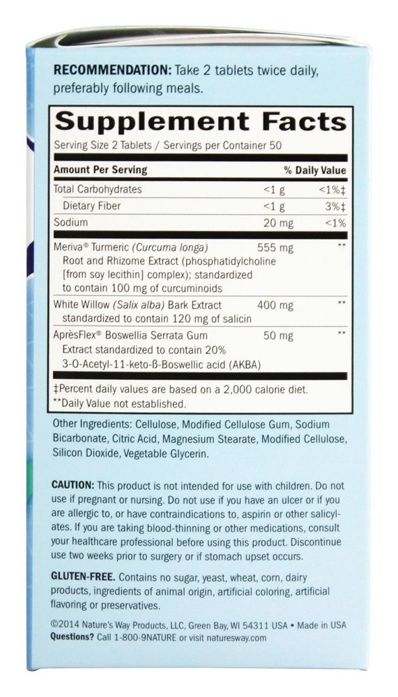Curica Dor Alívio com Meriva - 100 Tablets Nature's Way - Imagem 2