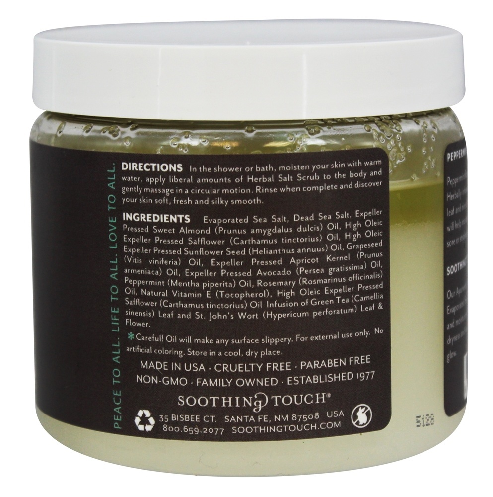 De ervas Sal Esfregar Revigorante Hortelã-pimenta Alecrim - 20 oz. Soothing Touch - Imagem 2