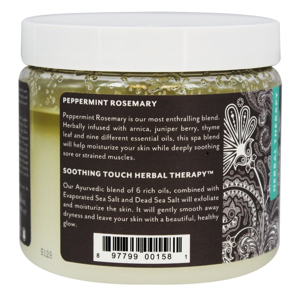 De ervas Sal Esfregar Revigorante Hortelã-pimenta Alecrim - 20 oz. Soothing Touch - Imagem 3
