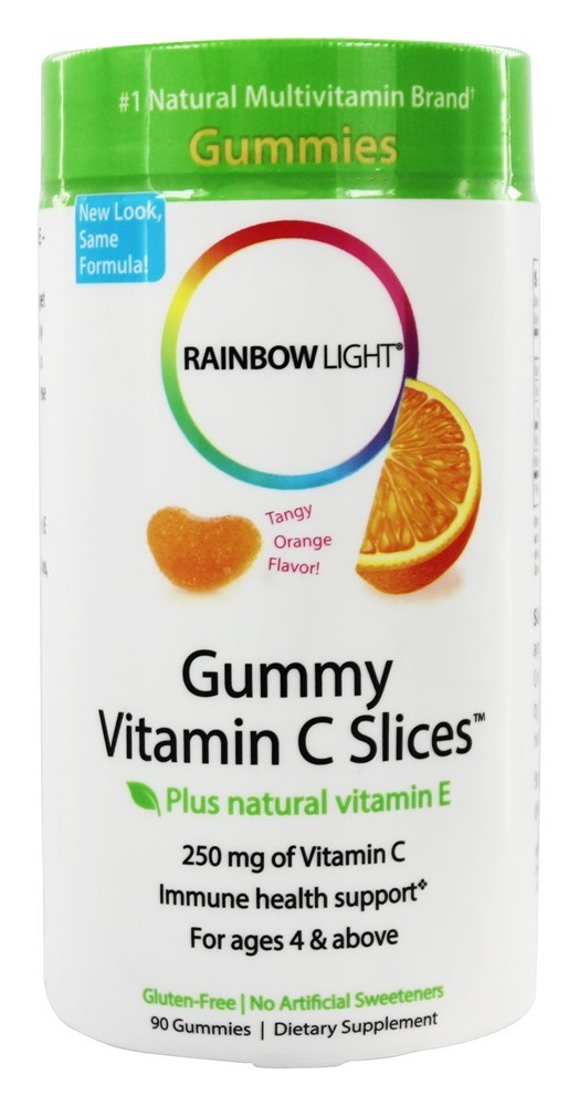 Fatias de Vitamina C Sabor Tangerina 250 mg. - 90 Gummies Rainbow Light