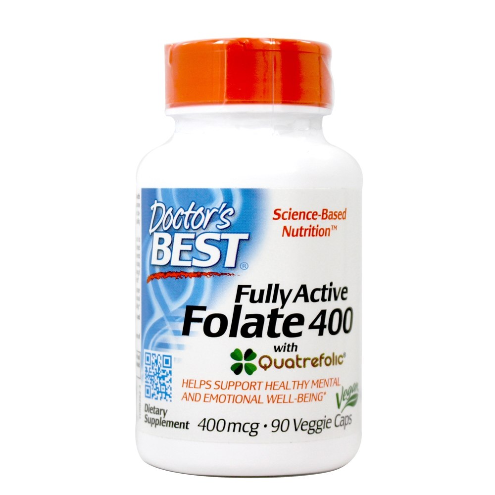 Folato 400 mcg. Totalmente Ativo Com Quatrefolic - Cápsulas vegetarianas 90 Doctor's Best