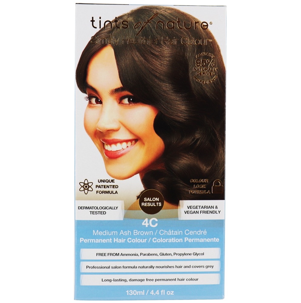 Condicionamento Permanente Cabelo Cor 4c Médio Cinza Marrom - 4.4 fl. oz. Tints Of Nature