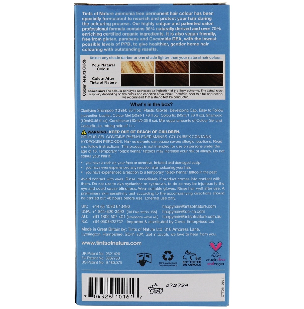 Condicionamento Permanente Cabelo Cor 4c Médio Cinza Marrom - 4.4 fl. oz. Tints Of Nature - Imagem 4