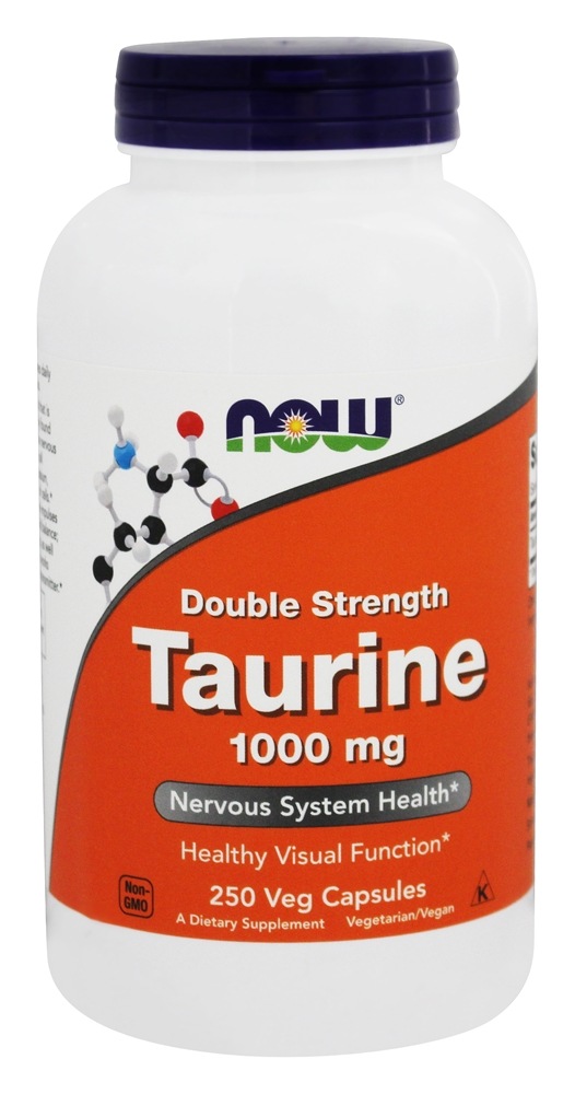 Taurina Potência Dupla 1000 mg. - Cápsulas 250 NOW Foods
