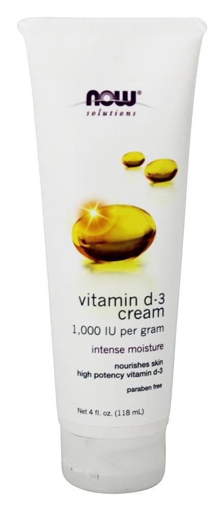 Vitamina D3 Creme para o rosto e corpo 1000 IU - 4 fl. oz. NOW Foods