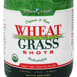 Grama de trigo tiros orgânicos e crus - 5.3 oz. Green Foods
