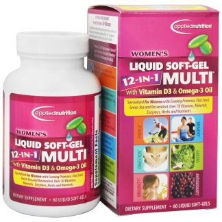 Cápsula gelatinosa líquido feminino 12 em 1 Multi - 60 Softgels Applied Nutrition