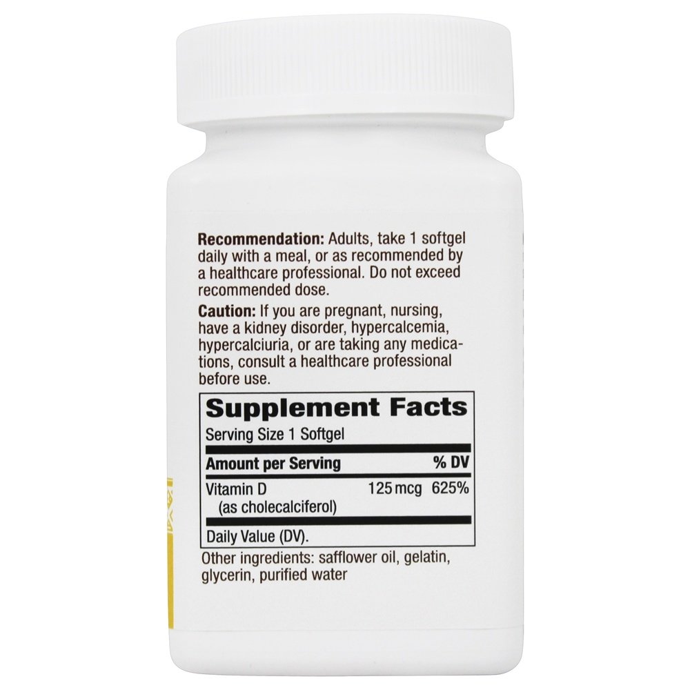 Vitamina D3 Max 125 mcg. - 240 Softgels Nature's Way - Imagem 2