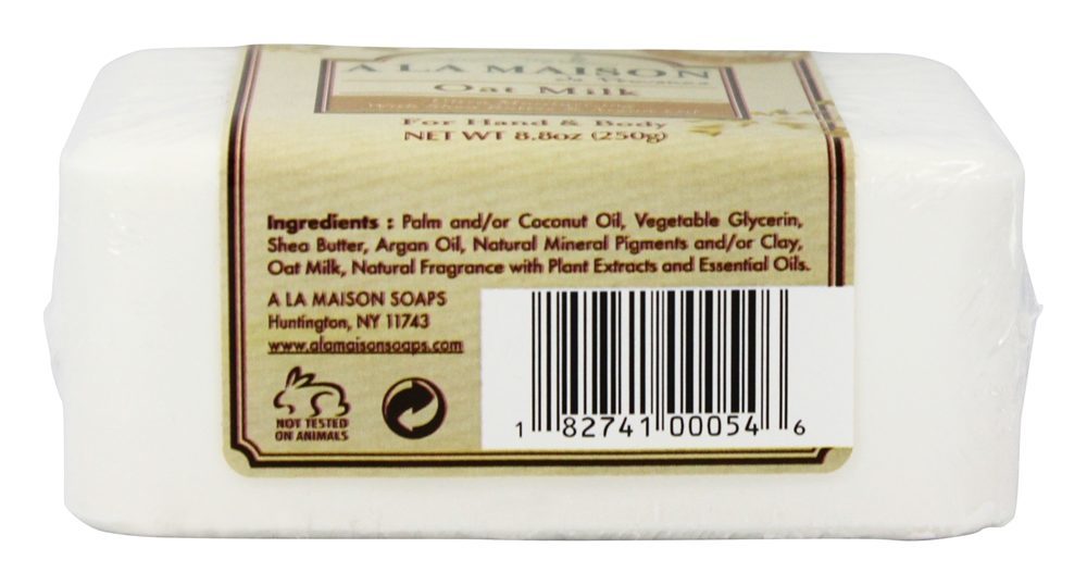 Tradicional Francês Moído Bar Sabão Aveia Leite - 8.8 oz. A La Maison - Imagem 2