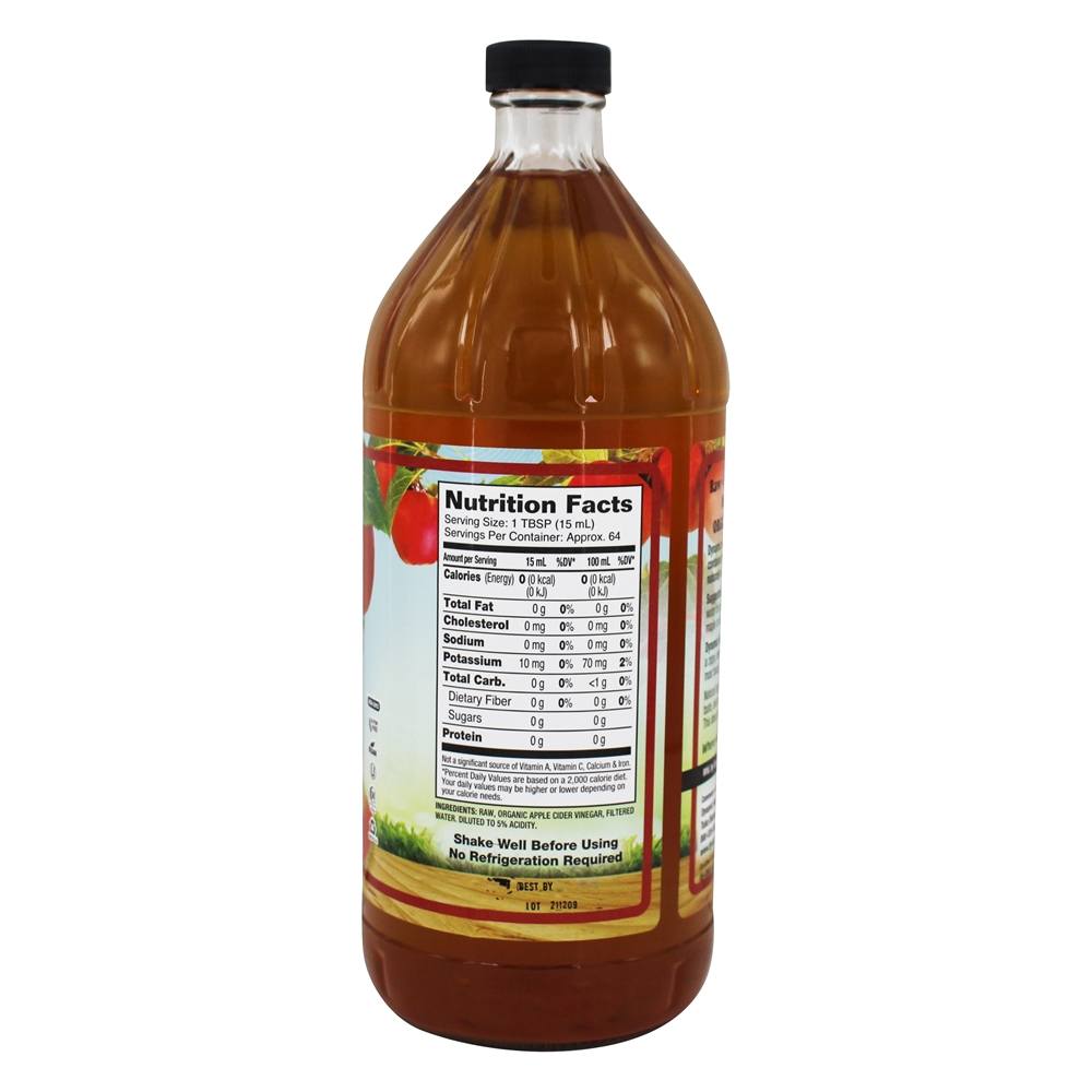 Vinagre de maçã crua orgânica com mãe - 32 fl. oz. Dynamic Health - Imagem 2