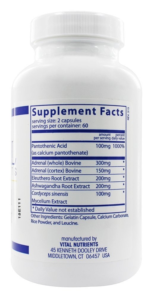HPA AXIS Suporte Adrenal - Cápsulas 120 Vital Nutrients - Imagem 2