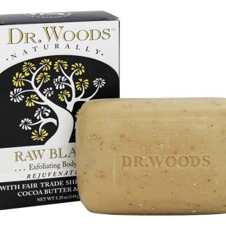 Sabão esfoliante de corpo preto cru - 5.25 oz. Dr. Woods