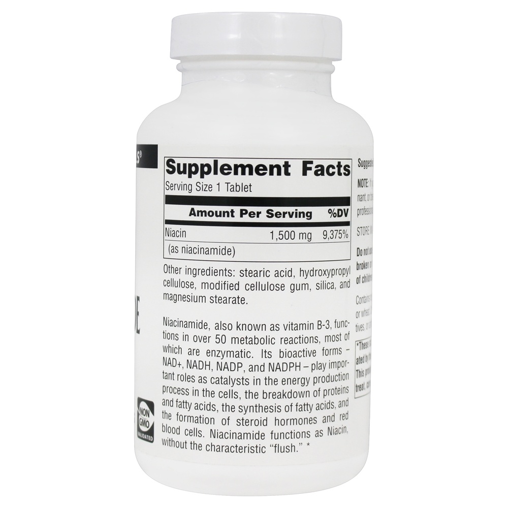 Niacinamida B-3 1500 mg. - 100 Tablets Source Naturals - Imagem 2