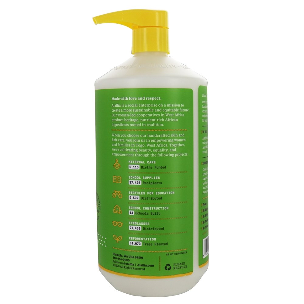 Todos os dias coco hidratante corporal loção puramente aroma de coco - 32 fl. oz. Alaffia - Imagem 3