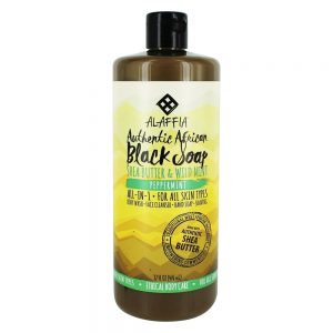 Sabonete Preto Africano Autêntico Tudo-em-1 com Manteiga de Karité - 32 fl. oz. Alaffia