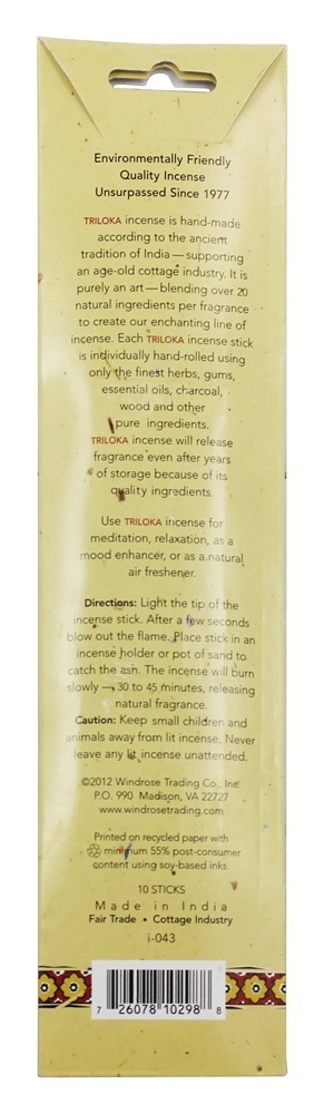 Original Herbal Incenso Âmbar - 10 Stick (s) Triloka - Imagem 2