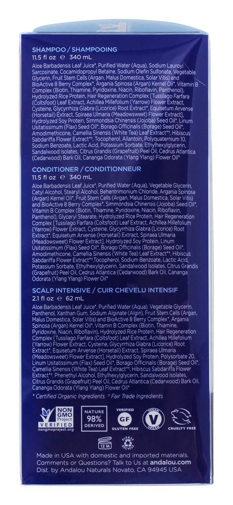 Kit de Sistema de Cabelo Emagrecedor que Desacelera a Idade das Células Estaminais - 3 Peça (s) Andalou Naturals - Imagem 3
