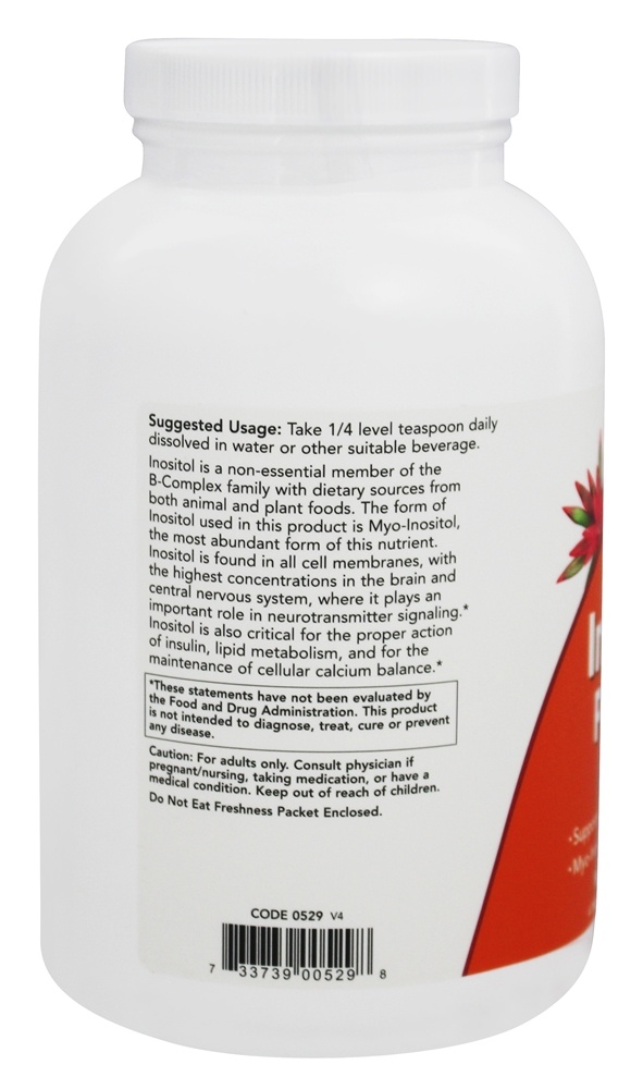 Inositol em Pó - 1 lb. NOW Foods - Imagem 3