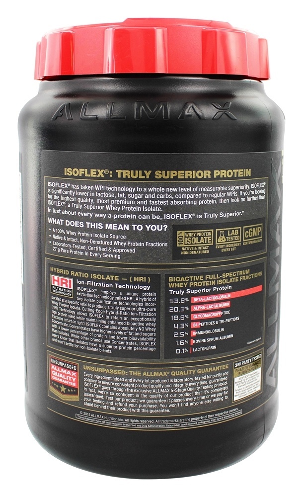 IsoFlex Pure Proteína Whey Isolar Manteiga De Amendoim De Chocolate - 2 lbs. AllMax Nutrition - Imagem 3
