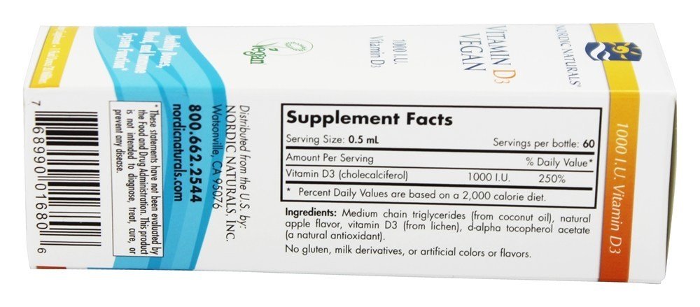 Vitamina D3 Vegan Líquido 1000 IU - 1 fl. oz. Nordic Naturals - Imagem 2