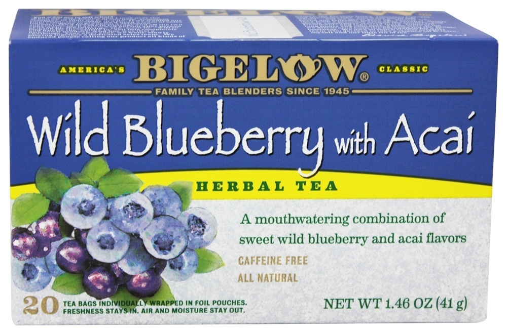 Mirtilo selvagem do chá da erva com açaí - 20 Saquinhos de Chá Bigelow Tea