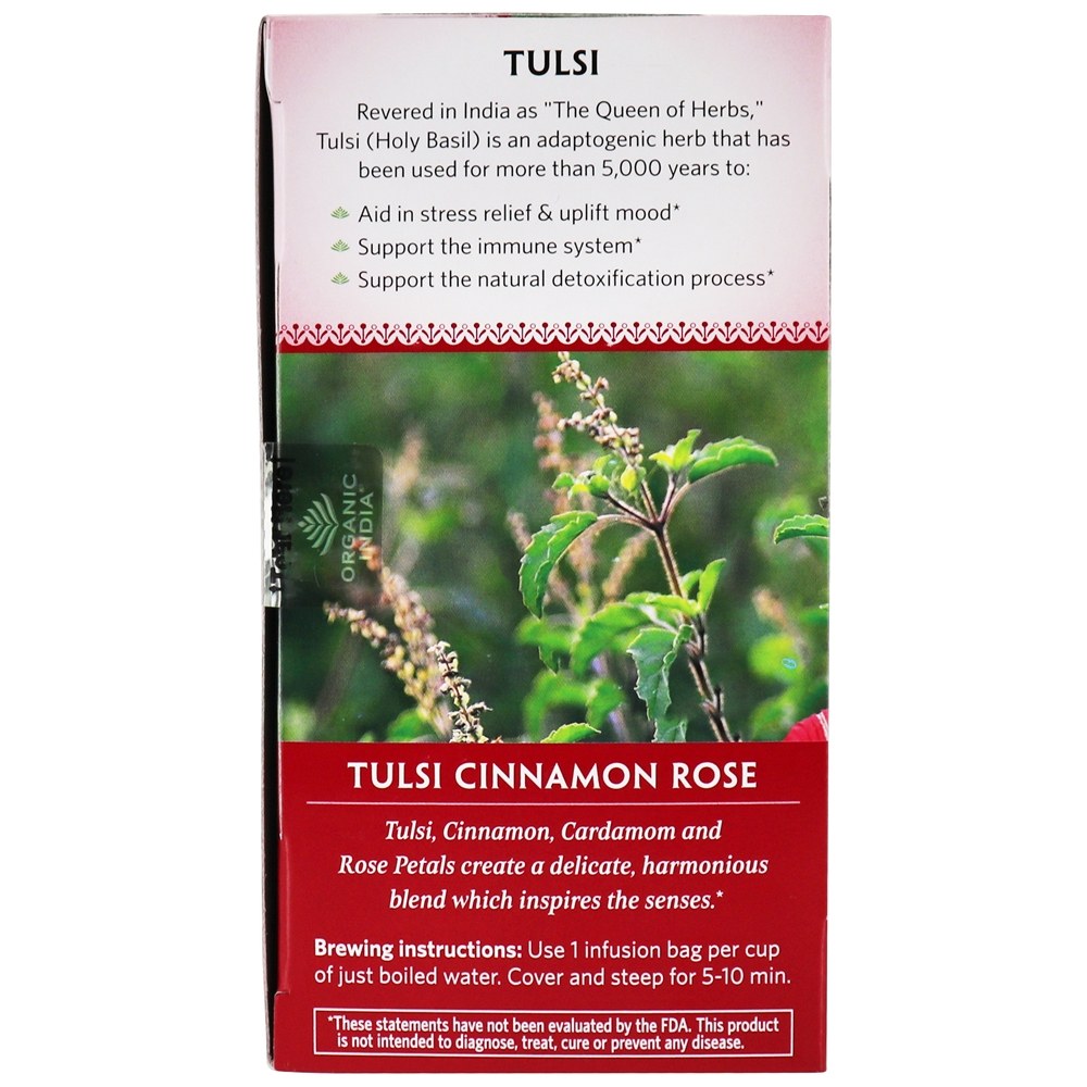Tulsi Tea Canela Rose - 18 Saquinhos de Chá Organic India - Imagem 4