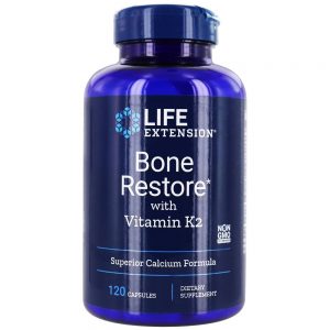 Restauração óssea com vitamina K2 - Cápsulas 120 Life Extension