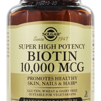 Potência Super Alta de Biotina 10000 mcg. - Cápsulas vegetarianas 60 Solgar
