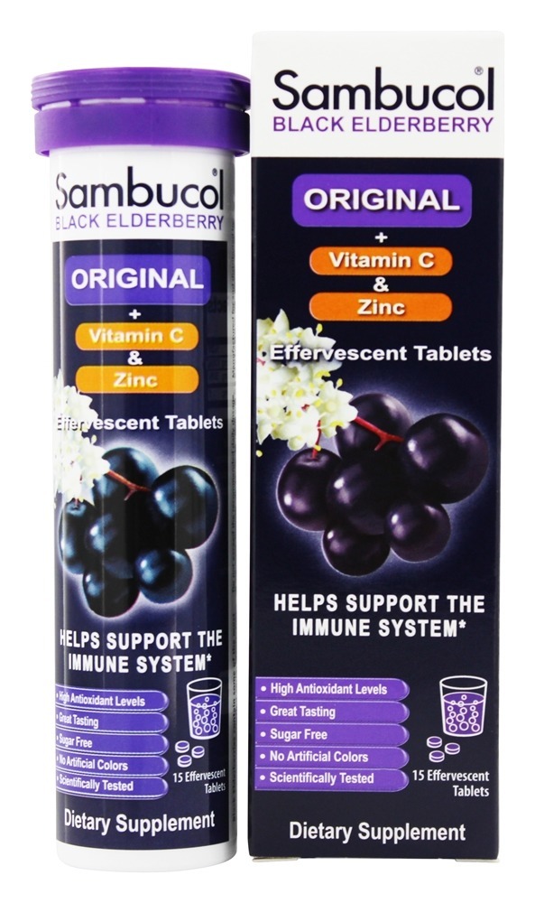 Fórmula original de sabugueiro preto + vitamina C + zinco - 15 Comprimido (s) efervescente Sambucol