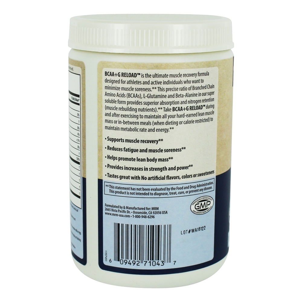 Fermentado BCAA + G Recarga Pós-Treino Recuperação Pó Melancia - 11.6 oz. MRM - Imagem 3