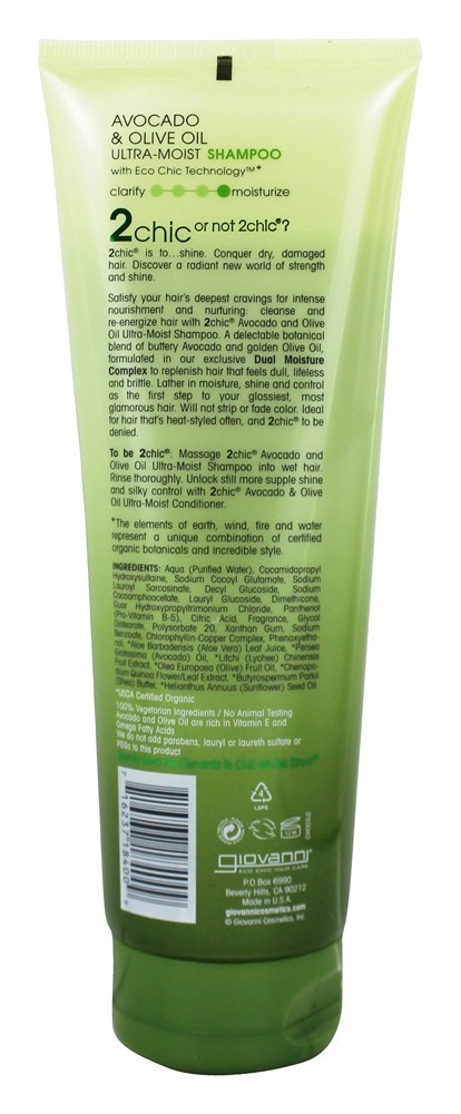 2Chic abacate e azeite de oliva shampoo ultra-úmido - 8.5 fl. oz. Giovanni - Imagem 2