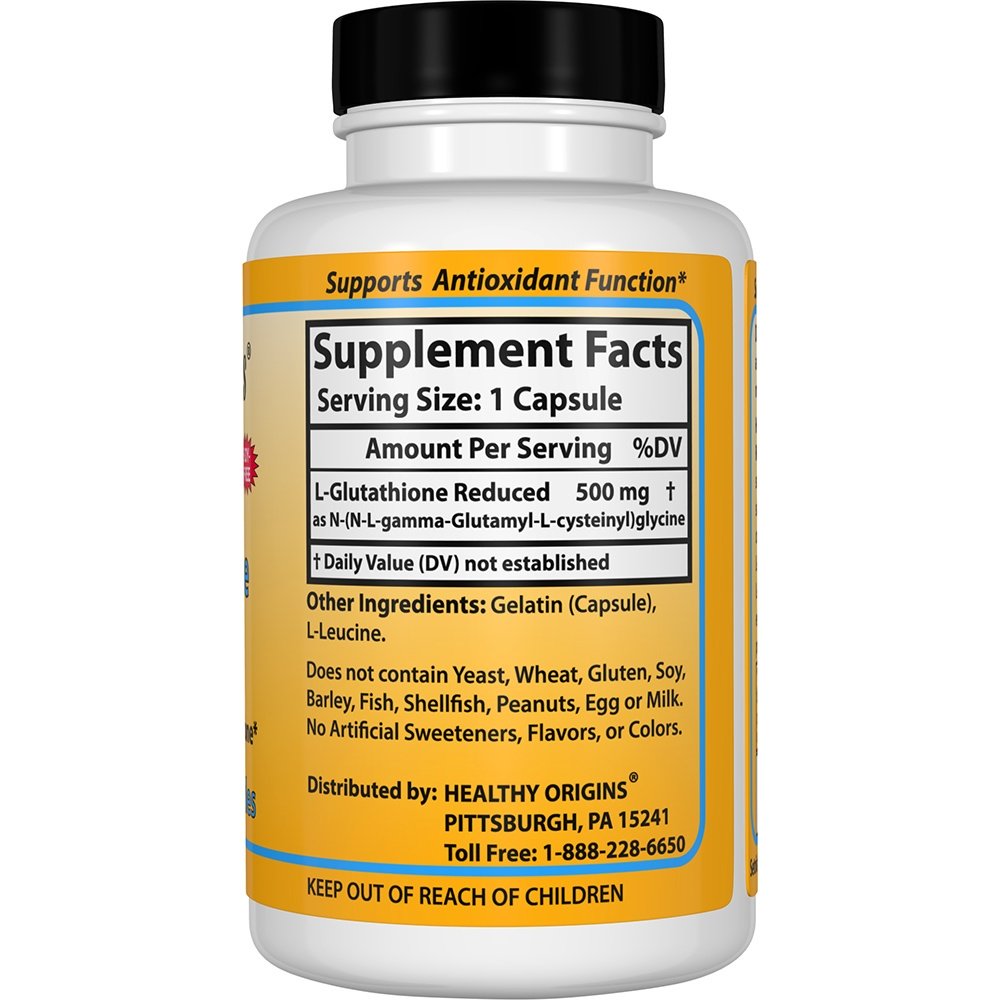 Setria L-Glutationa Reduzida 500 mg. - Cápsulas 150 Healthy Origins - Imagem 2