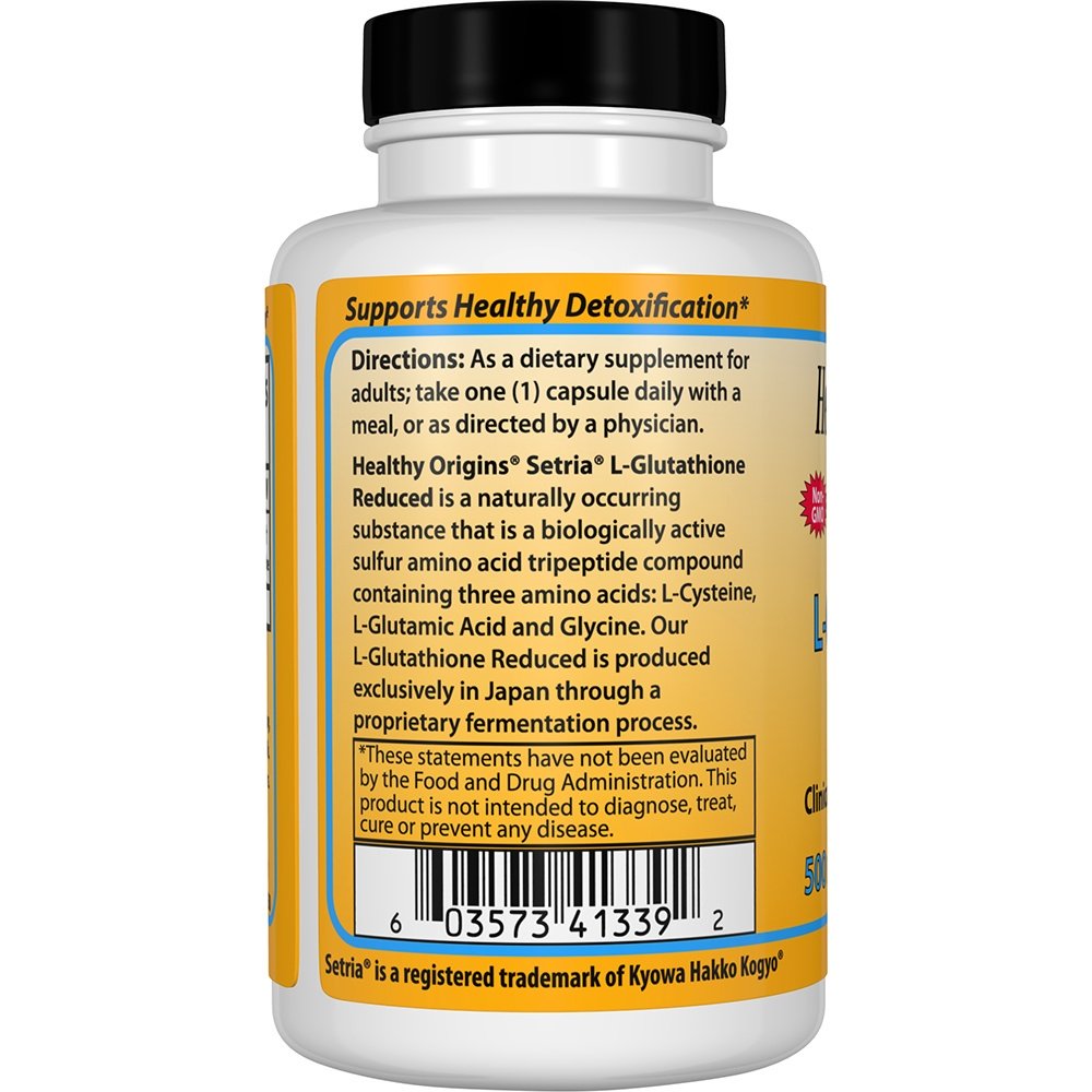 Setria L-Glutationa Reduzida 500 mg. - Cápsulas 150 Healthy Origins - Imagem 3
