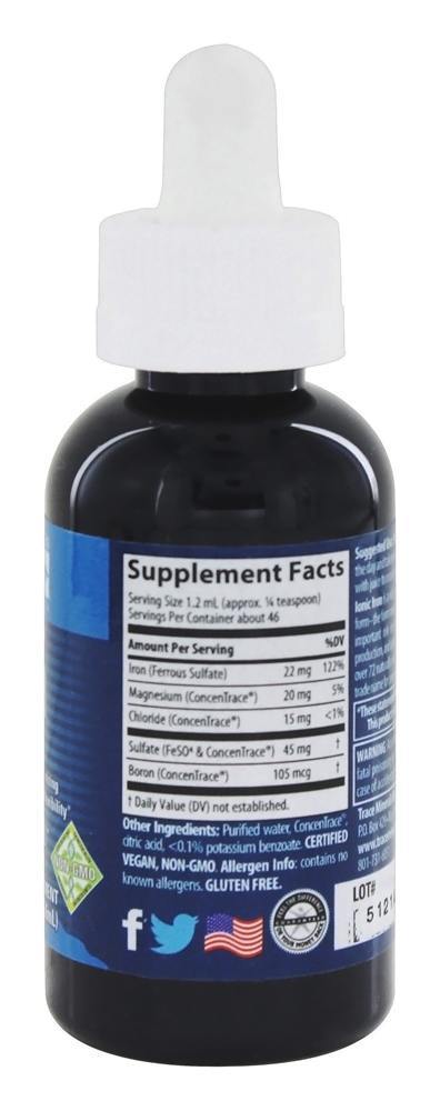 Ferro Iônico Líquido 22 mg. - 2 fl. oz. Trace Minerals Research - Imagem 2