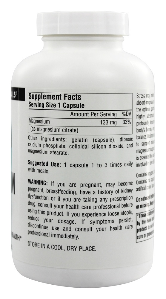 Citrato de Magnésio 133 mg. - Cápsulas 180 Source Naturals - Imagem 2