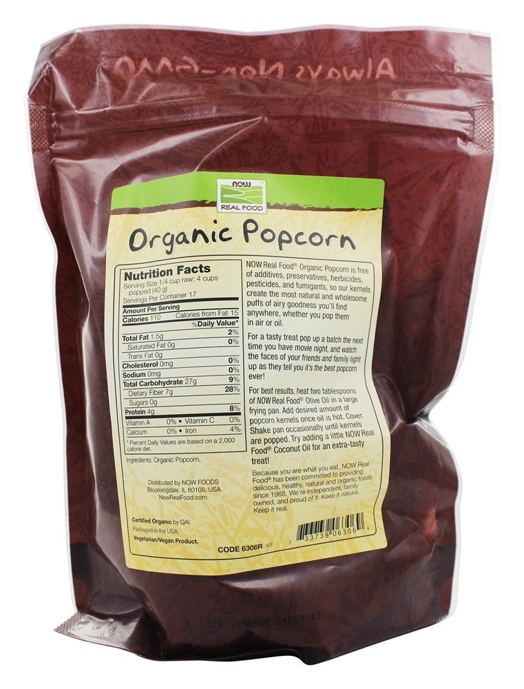 Pipoca Orgânica Certificada - 24 oz. NOW Foods - Imagem 2