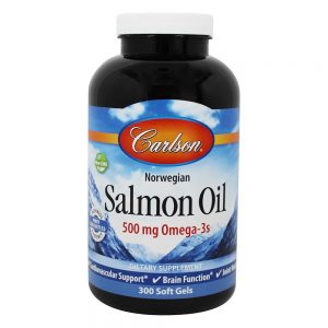 Óleo de Salmão Norueguês 500 mg. - 300 Softgels Carlson Labs