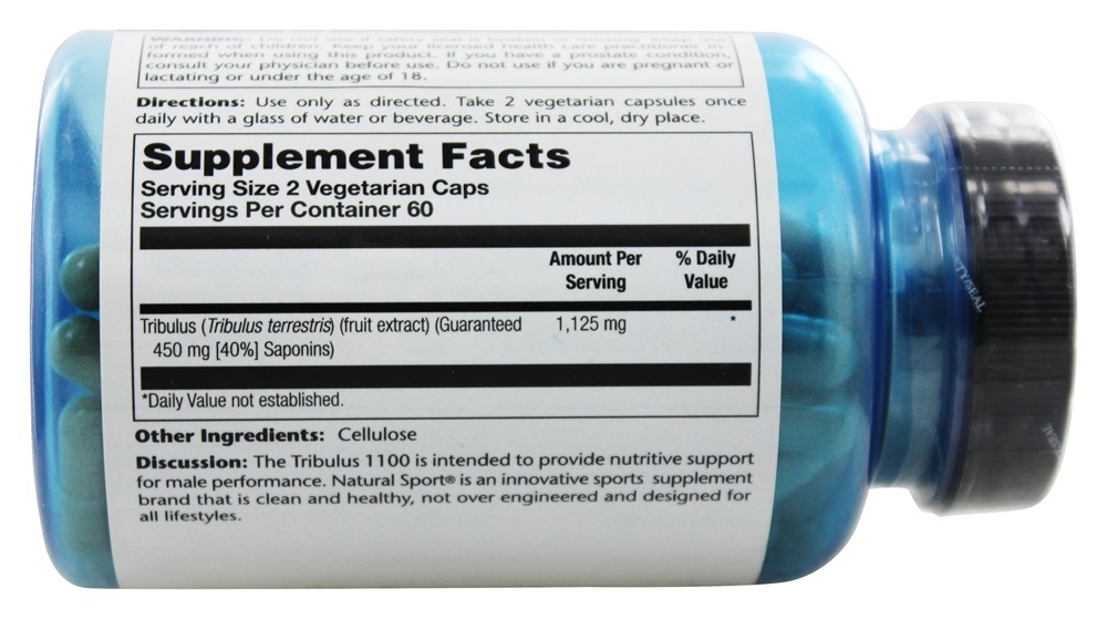 Tribulus 1100 1125 mg. - Cápsulas vegetarianas 120 Natural Sport - Imagem 3