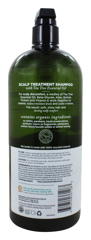Shampoo Scalp Tratamento Tea Tree - 32 fl. oz. Avalon Organics - Imagem 2