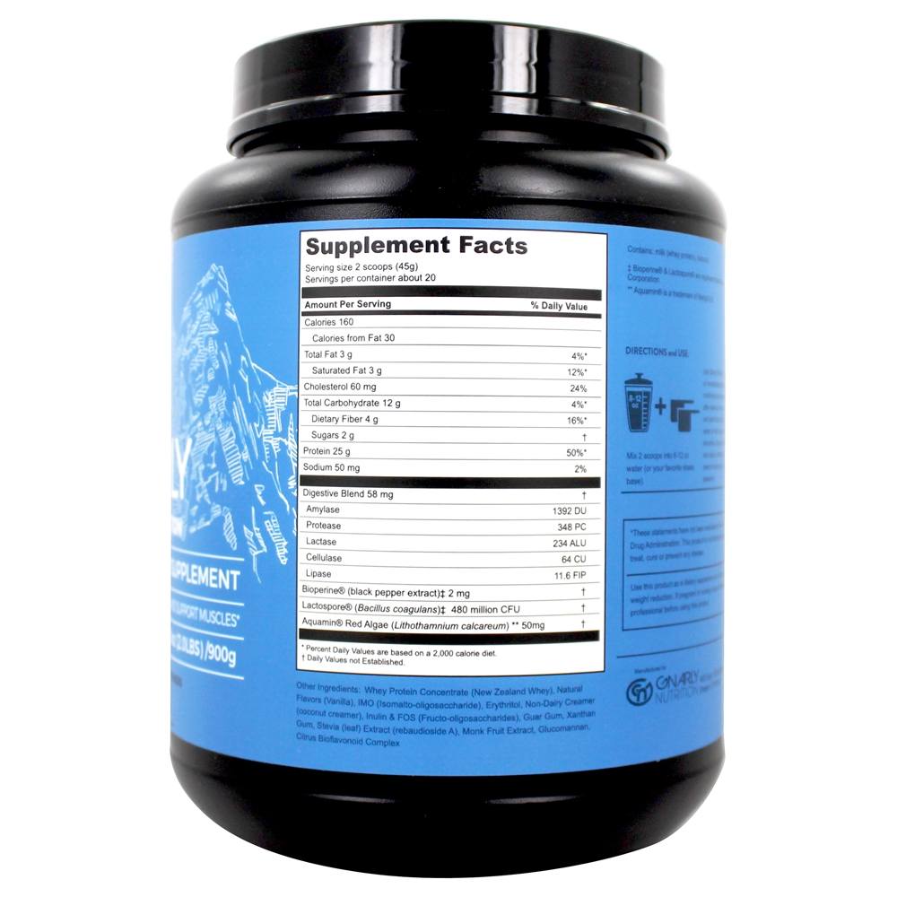 Whey Grass Fed proteína em pó de baunilha - 32 oz. Gnarly Nutrition - Imagem 2