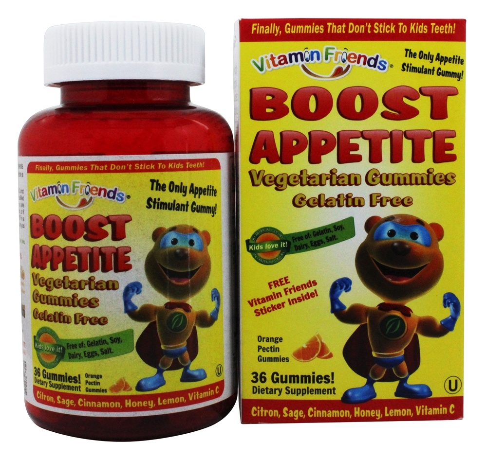 Aumente o Apetite Sabor Laranja Vegetariano - 36 Gummies Vitamin Friends