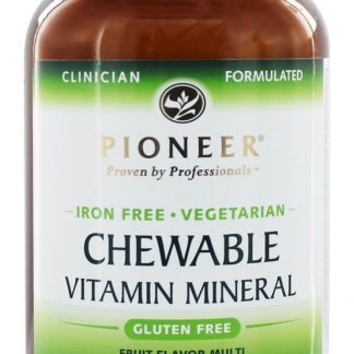 Sabor de Vitamina Mineral Ferro-Livre Mastigável - 180 Mastigáveis Pioneer