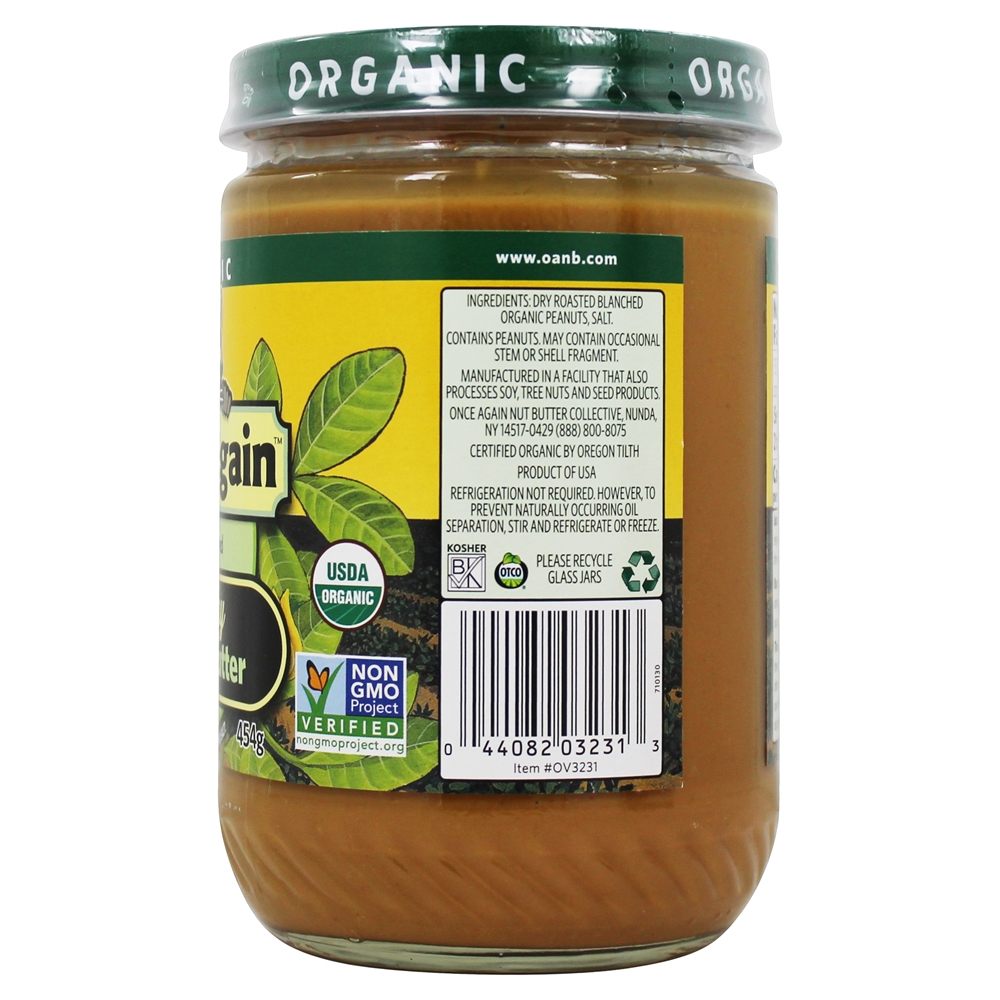 Manteiga De Amendoim Orgânica Cremosa - 16 oz. Once Again - Imagem 2