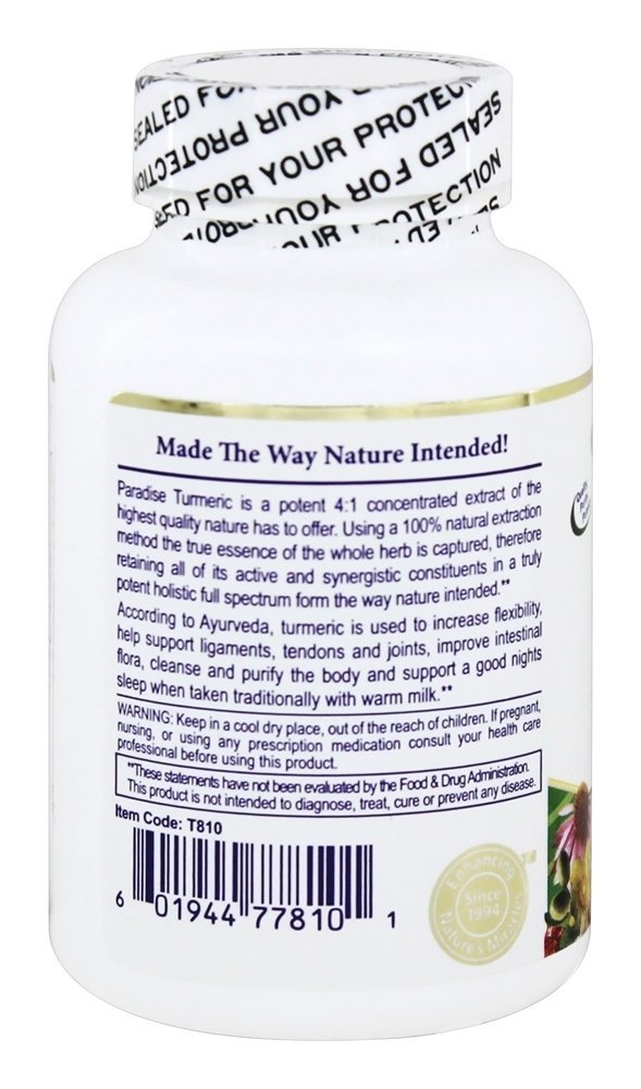 Cúrcuma 500 mg. - Cápsulas vegetarianas 90 Paradise Herbs - Imagem 3