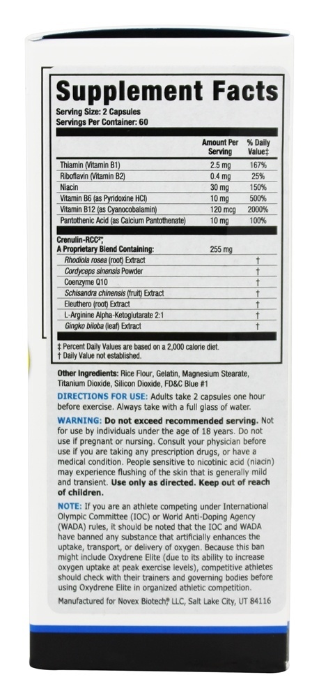 Oxydrene Elite - Oxigenador de Tecidos Profundos (Crenulin-RCC) - Cápsulas 120 Novex Biotech - Imagem 2