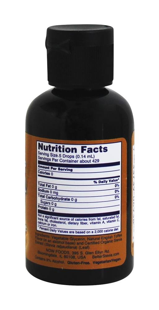 Adoçante Líquido BetterStevia Inglês Toffee - 2 fl. oz. NOW Foods - Imagem 2