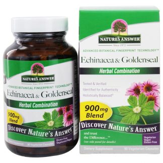 Echinacea Erva e Raiz & Goldenseal Raiz De ervas Misturar - Cápsulas vegetarianas 90 Nature's Answer